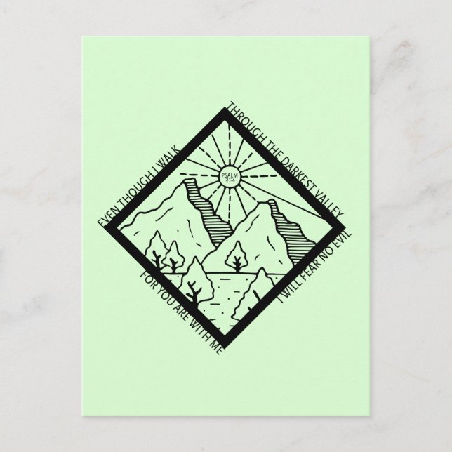 Psalm 23 4 Fear No Evil Christlich Bible Verse Postkarte (Vorderseite)