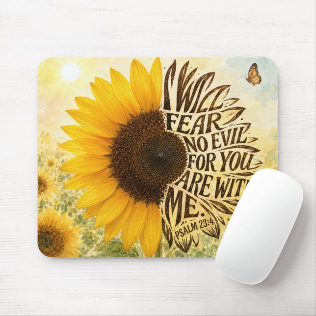 Psalm 23:4 Gelbe Sonnenblume  Mousepad (Mit Mouse)