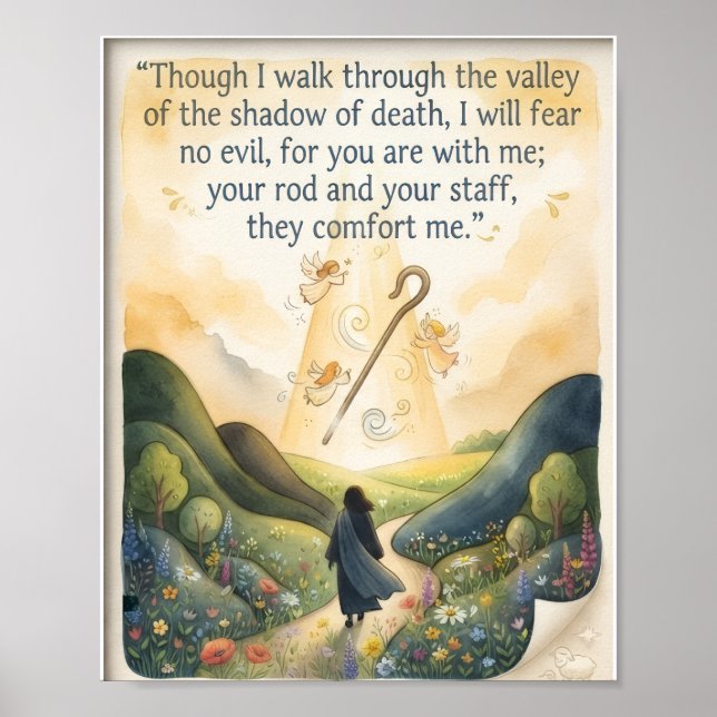 Psalm 23:4 Schriftposter | Bibelversposter Poster (Vorne)