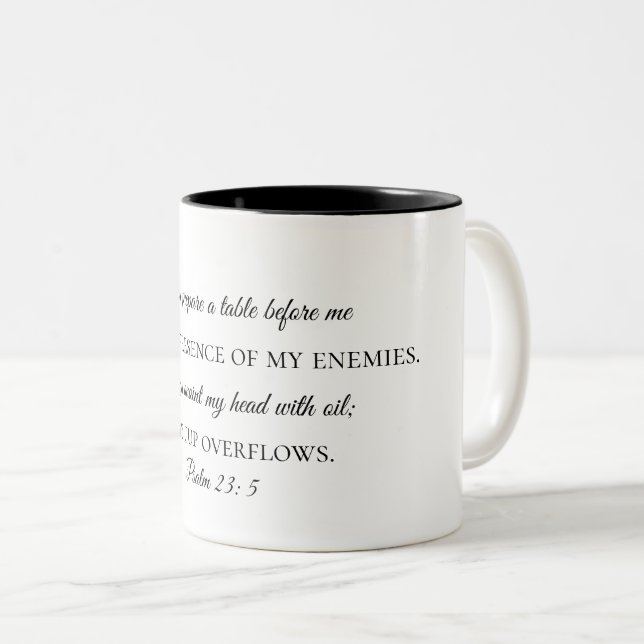 Psalm-23:5 Kaffee-Tasse Zweifarbige Tasse (VorderseiteRechts)