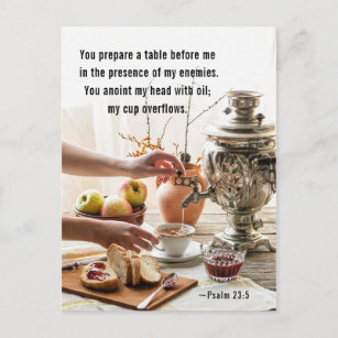Psalm 23:5 Sie bereiten einen Tisch vor Postkarte