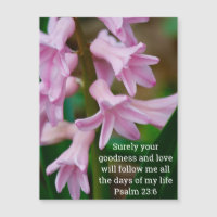 Psalm 23:6 Hyazinthe-Magnetkarte