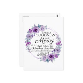 Psalm 23:6 Lila Blütenblüte Postkarte