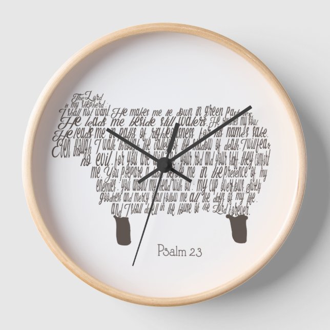 Psalm 23 Art Christlich Uhr (Vorderseite)