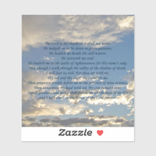 Psalm 23 Beautiful Bible Verse Christlich Blue Sky Aufkleber