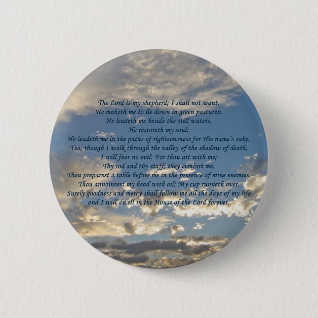 Psalm 23 Beautiful Bible Verse Christlich Button (Vorderseite)
