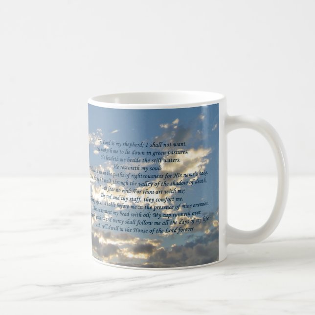 Psalm 23 Beautiful Bible Verse Christlich Kaffeetasse (Rechts)