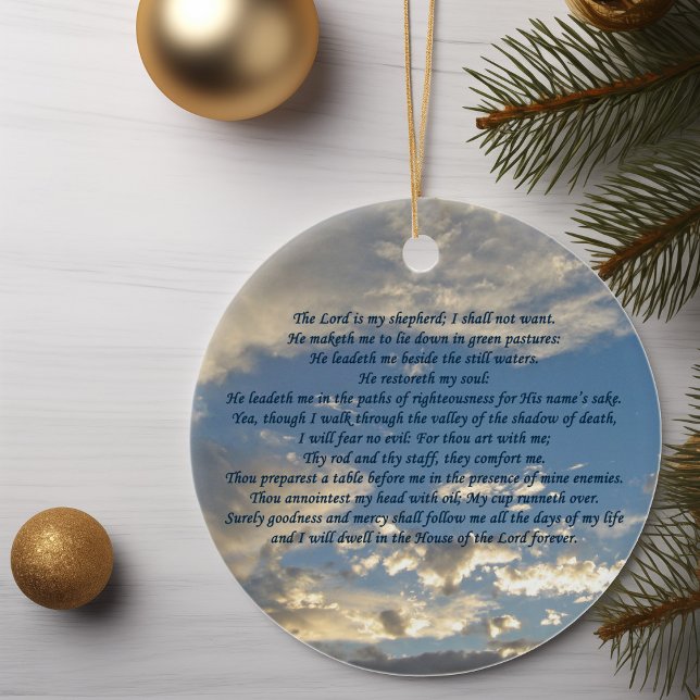 Psalm 23 Beautiful Bible Verse Christlich Keramik Ornament (Von Creator hochgeladen)
