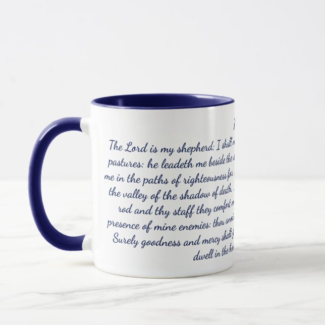 Psalm 23 Bibel Verse Klassische Tasse, 11 oz Kaffe Tasse (Links)