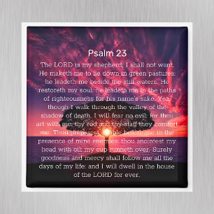 Psalm 23 Bibel Verse Sonnenuntergang Baum Magnet