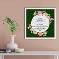 Psalm 23 Bibelschrift auf grünem Gicleé-Poster