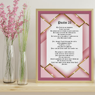 Psalm 23 Bibelschrift Text mit Rosa und Gold P Poster