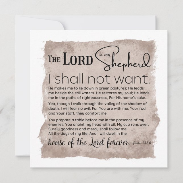 Psalm 23 Bibelschrift Vintages Papier (Vorderseite)