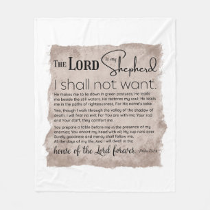 Psalm 23 Bibelschrift Vintages Papier Fleecedecke