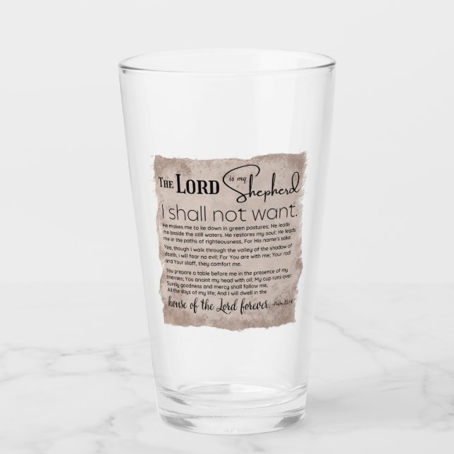 Psalm 23 Bibelschrift Vintages Papier Glas (Vorderseite)