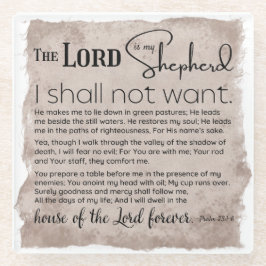 Psalm 23 Bibelschrift Vintages Papier Glasuntersetzer