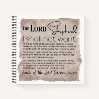 Psalm 23 Bibelschrift Vintages Papier Notizbuch