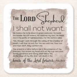 Psalm 23 Bibelschrift Vintages Papier Rechteckiger Pappuntersetzer