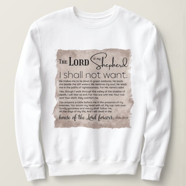 Psalm 23 Bibelschrift Vintages Papier Sweatshirt (Design vorne)