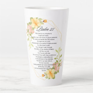 Psalm 23 Bibelschrift Yellow Floral Frame Milchtasse