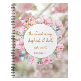 Psalm 23 Bibelverse Pink Floral Religious Girl Notizblock