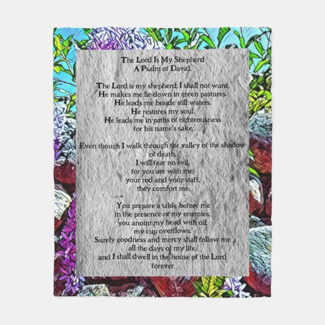 Psalm 23 biblical quote fleecedecke (Vorderseite)