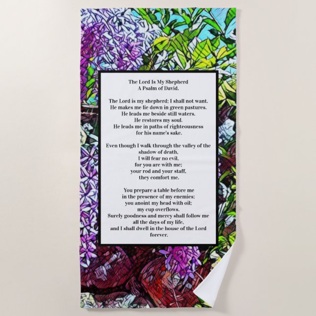 Psalm 23 biblical quote strandtuch (Vorderseite)
