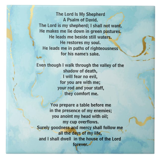 Psalm 23 biblical quotes fliese (Vorderseite)