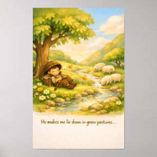 Psalm 23 Bilderbuchposter Kinderzimmer-Wandkunst Poster