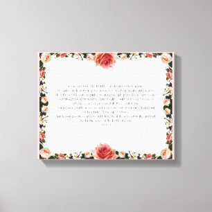 Psalm 23, Blume Pink Stretched Canvas Print Leinwanddruck