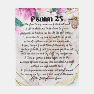 Psalm 23 Blumenvlies-Decke Fleecedecke