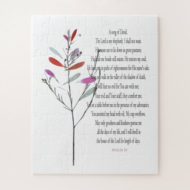 Psalm 23, Botanisches herausforderndes Puzzle leic (Vertikal)