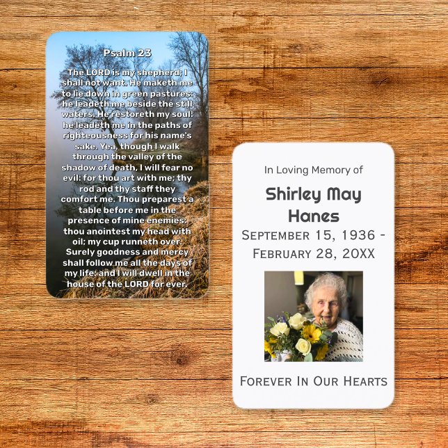Psalm 23 Calm Lake Gedenkkarte Visitenkarte (Psalm 23 Calm Lake Memorial Prayer Cards)