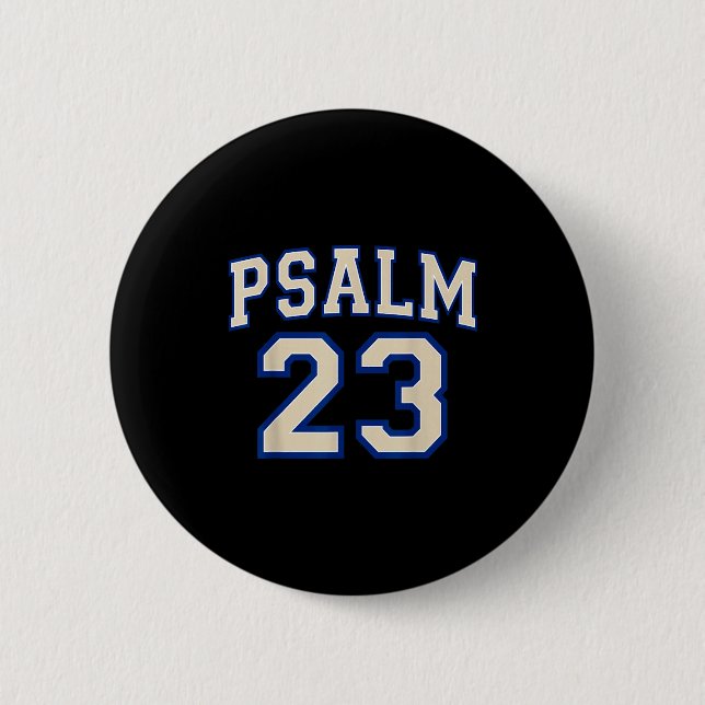 Psalm 23 Christian Faith Ivory And Blue Varisty Le Button (Vorderseite)