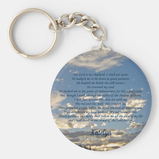 Psalm 23 Christliche Monografie des schönen Bibelv Schlüsselanhänger (Vorne)