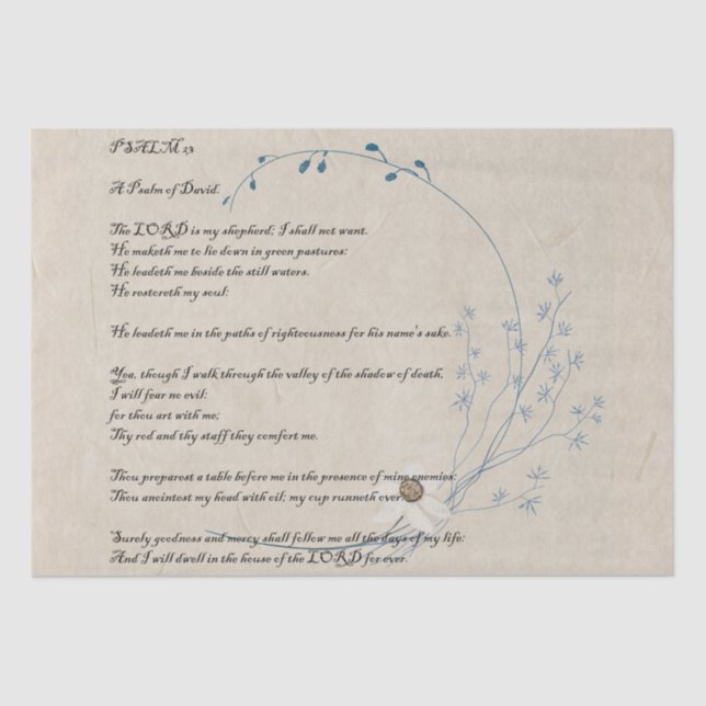 Psalm 23 Das Wildblume-Tissue des Fürsten Seidenpapier (Vorderseite)
