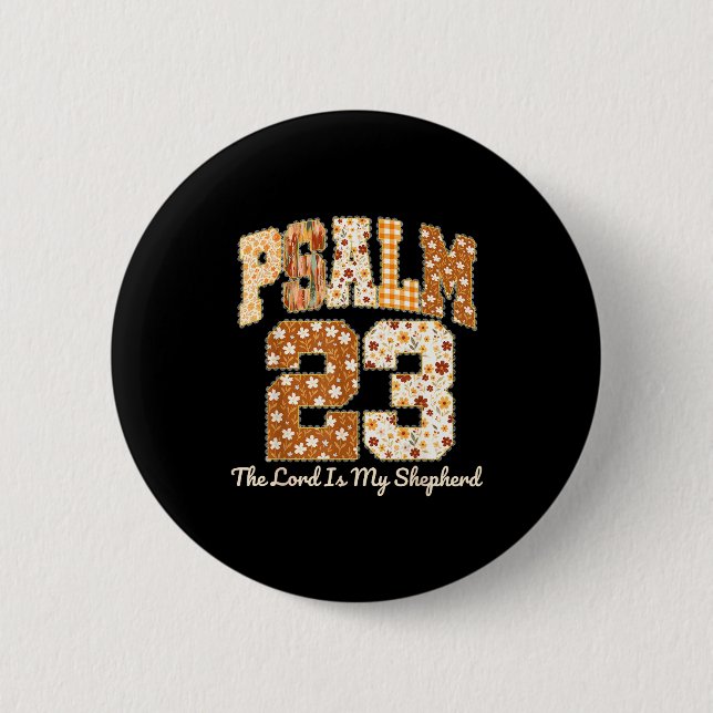 Psalm 23 Der Herr ist mein Hirte Christlicher Herb Button (Vorderseite)