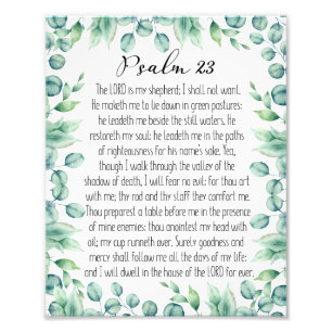 Psalm 23 Der Herr ist mein Hirte, Eukalyptus Fotodruck