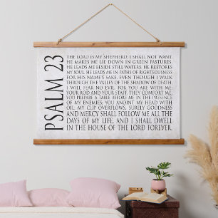 Psalm 23 Der Herr ist mein Hirte Horizontal Wandteppich Mit Holzrahmen