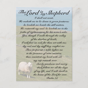 Psalm 23 Der Herr ist mein Hirte, irisches Feld Postkarte