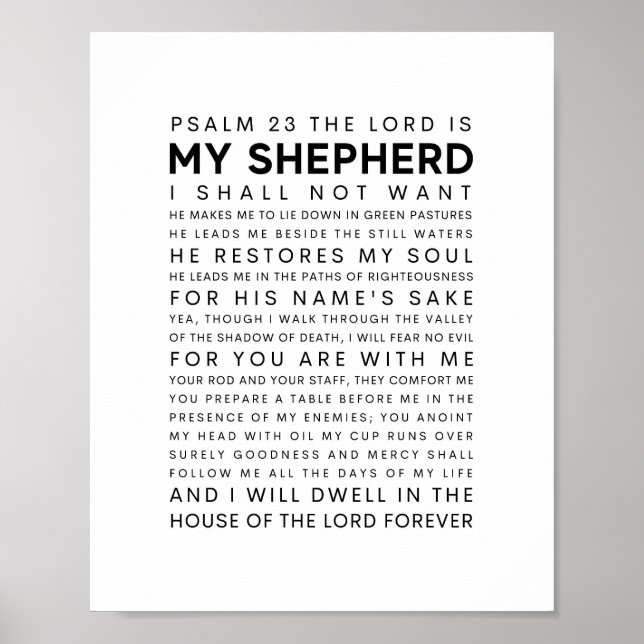 Psalm 23 Der Herr ist mein Hirte Poster (Vorne)