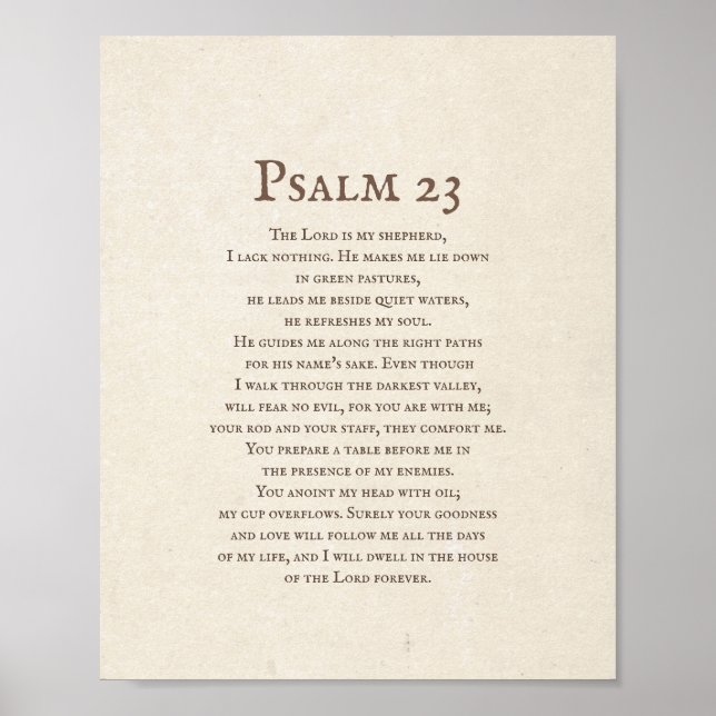 Psalm 23 Der Herr ist mein Hirte Poster (Vorne)