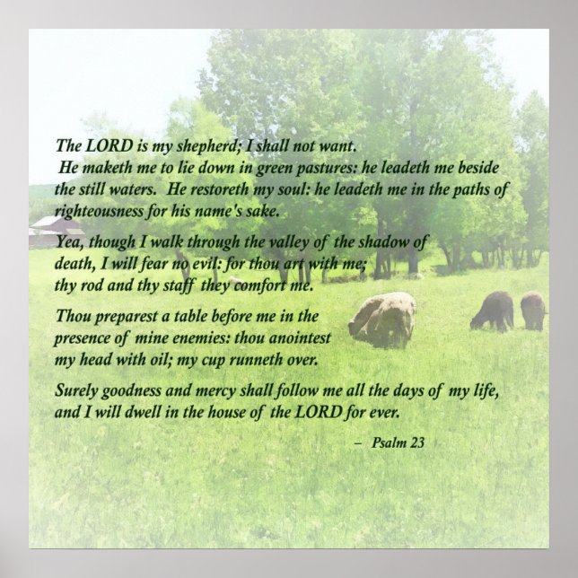 Psalm 23 Der Herr ist mein Hirte Poster (Vorne)
