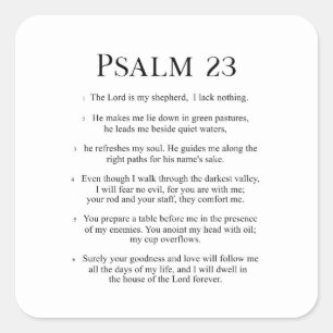 Psalm 23 Der Herr ist mein Hirte Quadratischer Aufkleber