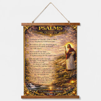 Psalm 23, Der Herr ist mein Hirte Sakrale Kunst Wandteppich Mit Holzrahmen