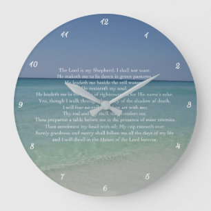 Psalm 23 Der Herr ist mein Hirte Schöner Strand Große Wanduhr