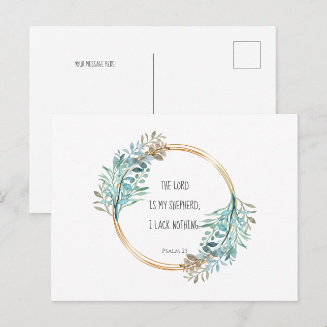 Psalm 23 Der Herr ist mein Hirte, Schrift Postkarte (Vorne/Hinten)
