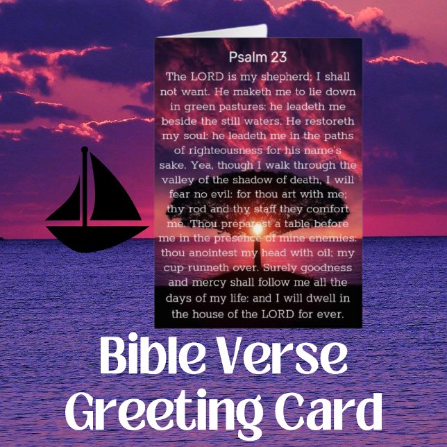 Psalm 23 Der Herr ist mein Hirte Sonnenuntergang (Psalm 23 Bible Verse Card)