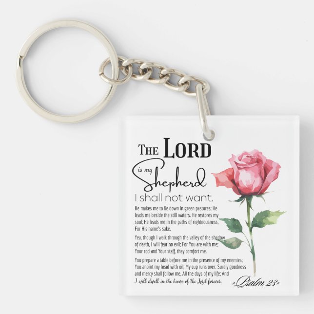 Psalm 23 Der Herr ist meine Schäferhirde-Blume Schlüsselanhänger (Vorderseite)