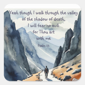 Psalm 23 Du gehst durch das Tal Quadratischer Aufkleber